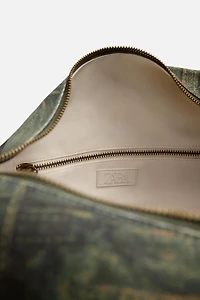 DENIM PRINT SHOULDER BAG
