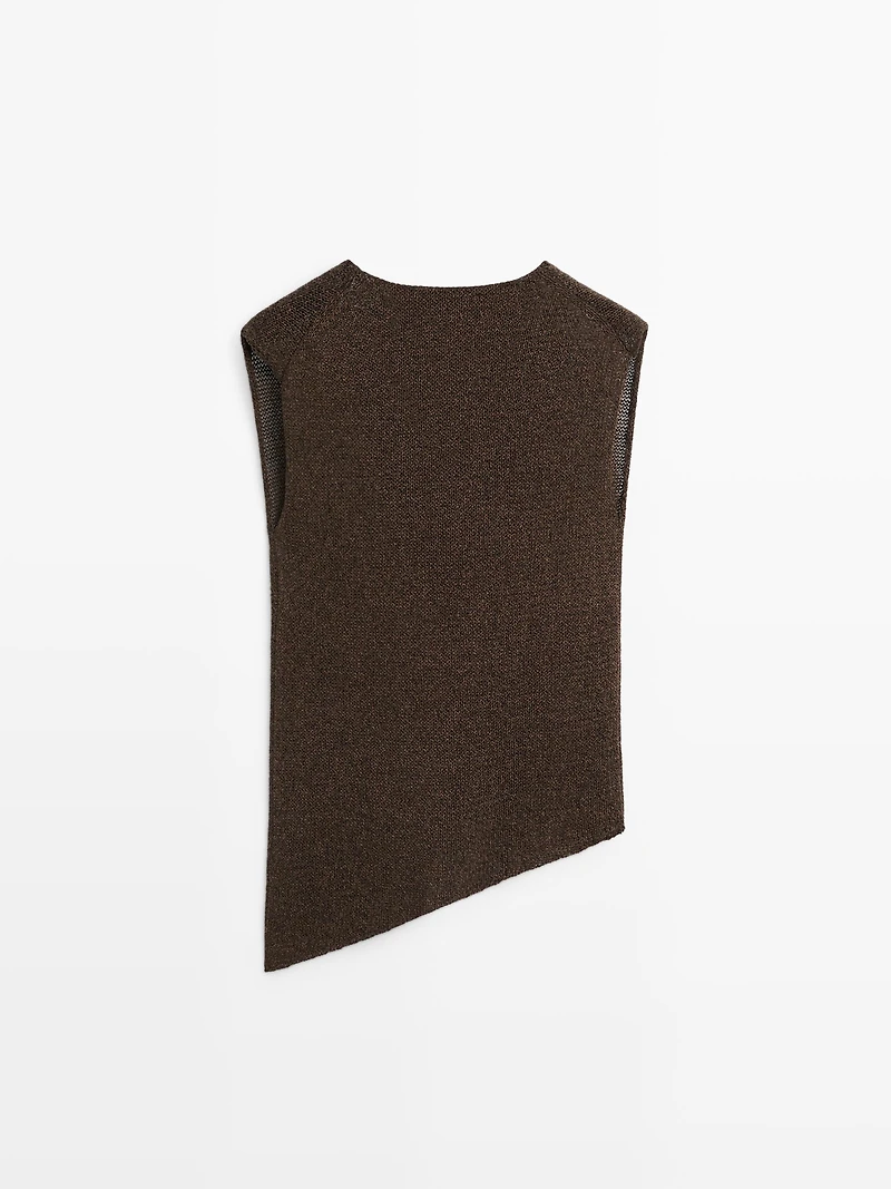 Asymmetric cowl neck top