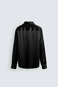 RELAXED FIT SATIN EFFECT SHIRT