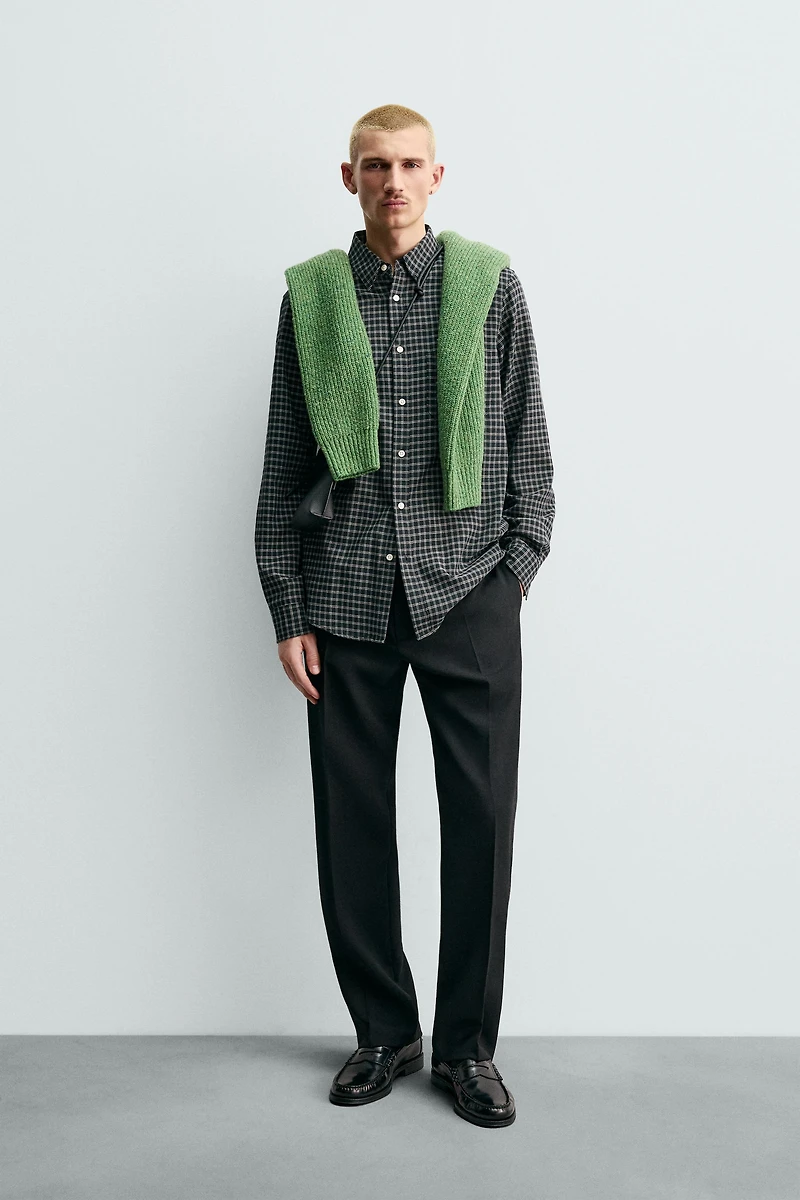 ORIGINS WOOL BLEND PLAID SHIRT