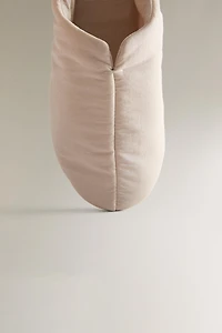 MULE SLIPPERS WITH LEATHER SOLE