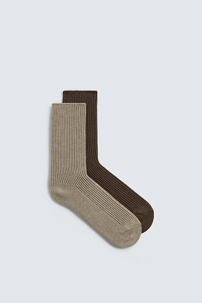 CHAUSSETTES CÔTELÉES LOT DE 2