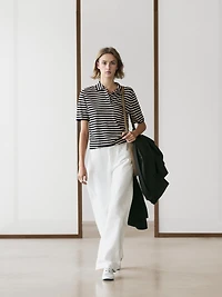 Knit polo shirt with pocket detail