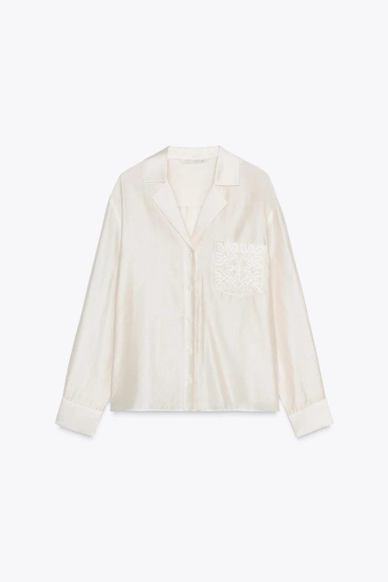 CHEMISE BRODÉE À POCHE ZW COLLECTION