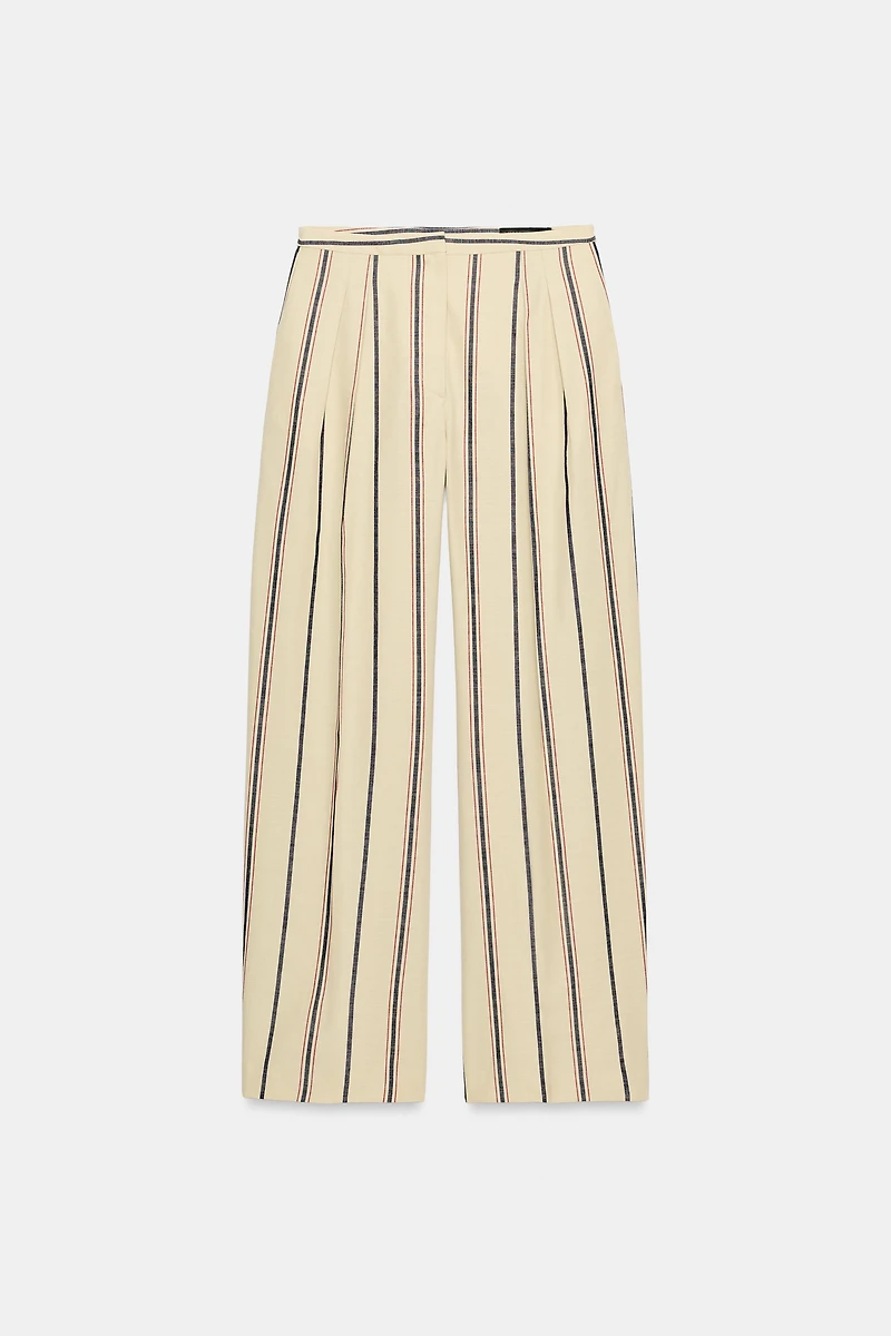 ZW COLLECTION STRIPED PLEATED TROUSERS