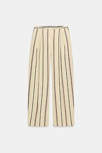 ZW COLLECTION STRIPED PLEATED TROUSERS