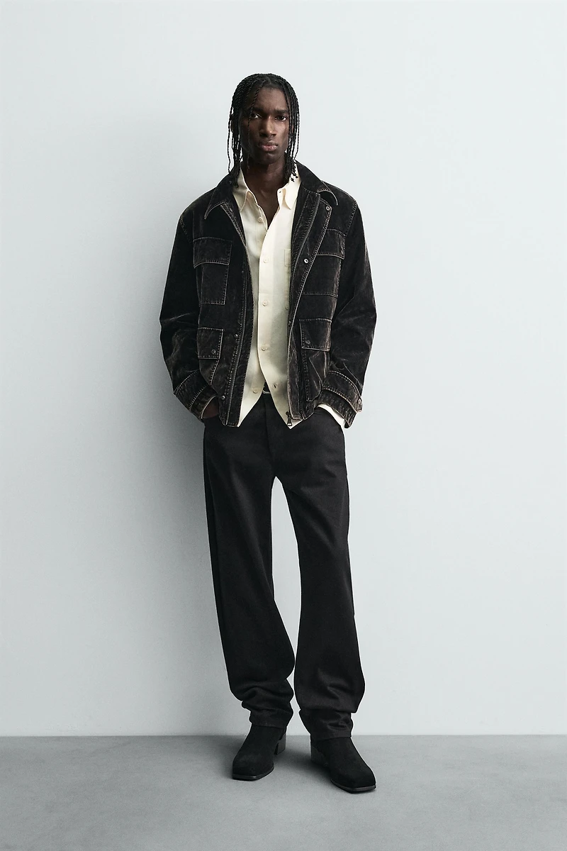 FLOCKED VELVET JACKET