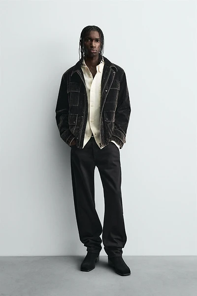 FLOCKED VELVET JACKET