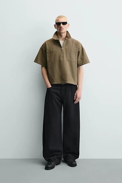 WASHED STRIPED BOXY FIT POLO
