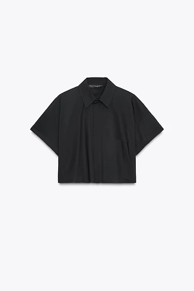 POPLIN CROP SHIRT