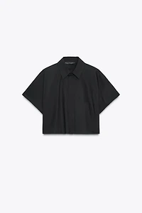 POPLIN CROP SHIRT