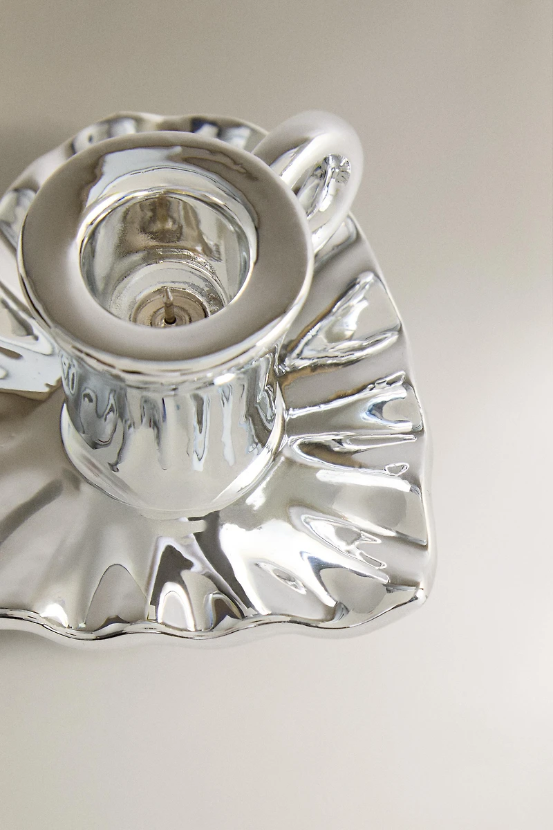 BOUGEOIR PORCELAINE CŒUR NOËL