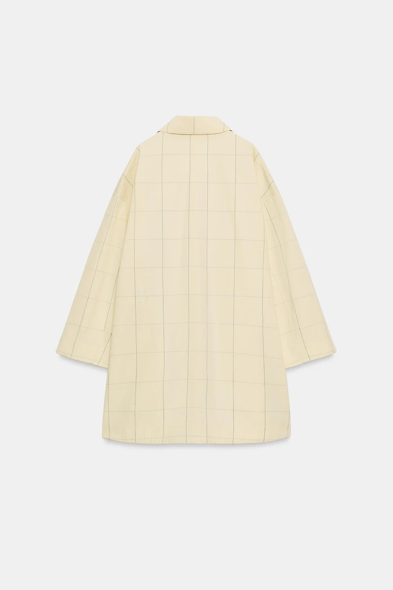 ZW COLLECTION PLAID TRENCH COAT