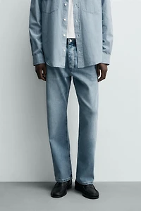 COTTON-LYOCELL STRAIGHT ANKLE FIT JEANS