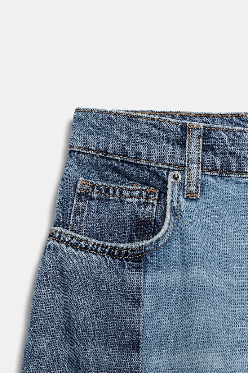 ZW COLLECTION MID-RISE PATCHWORK BARREL JEANS
