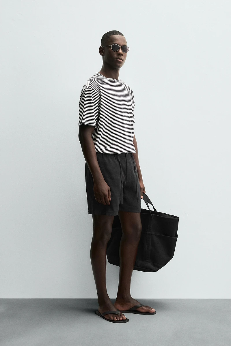 LINEN BLEND SHORTS