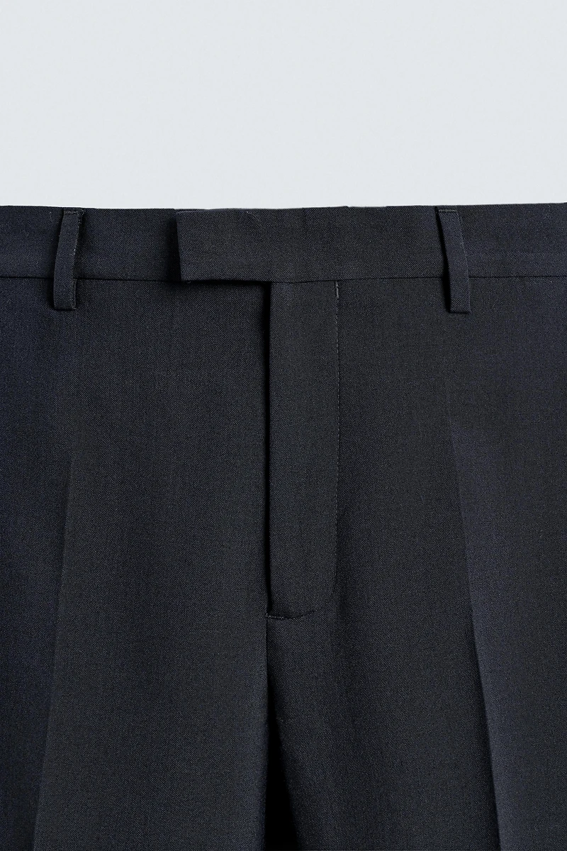 PANTALON DE COSTUME STRAIGHT FIT AVEC LAINE