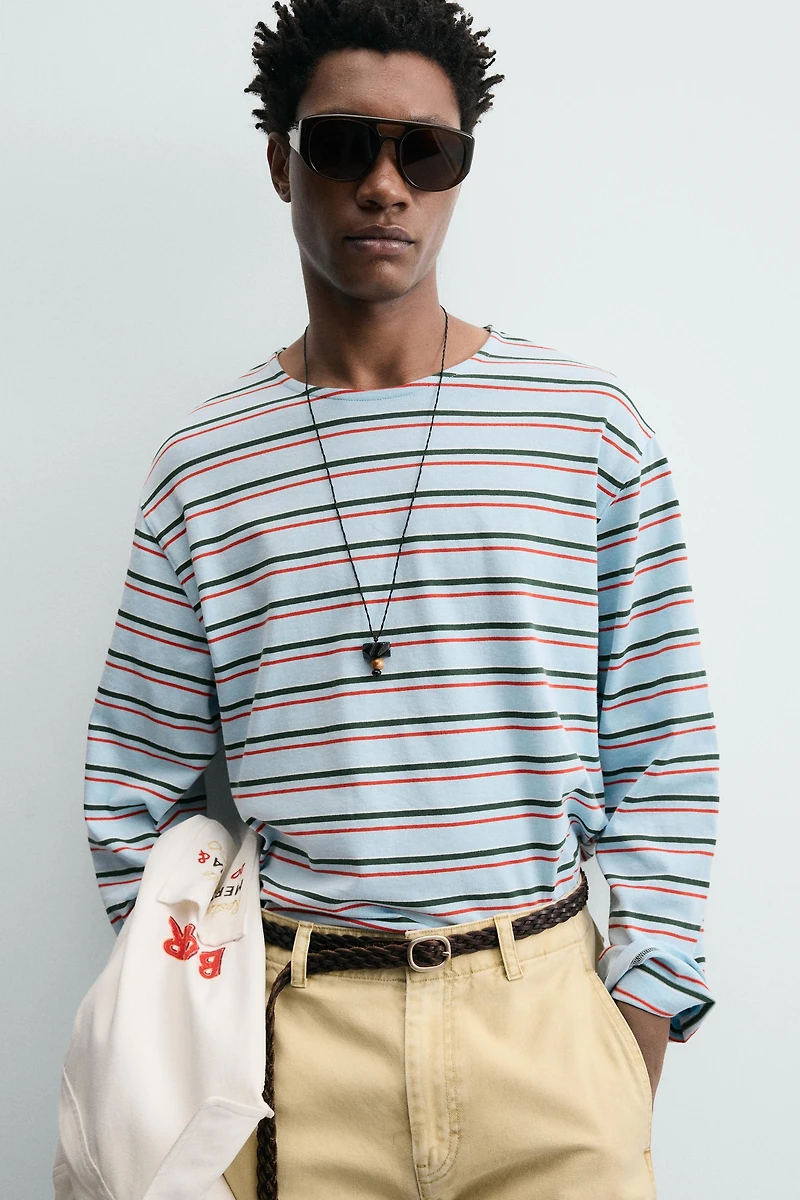 STRIPED JACQUARD T-SHIRT