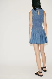 SMOCKED SHORT DRESS