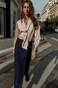 METALLIC THREAD APPLIQUÉ BLOUSE