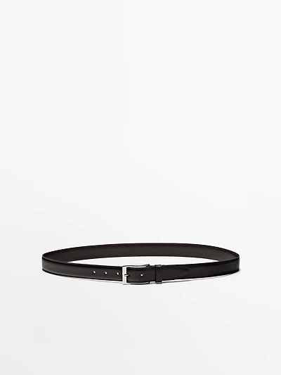 Smart nappa leather belt with topstitching