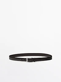 Smart nappa leather belt with topstitching