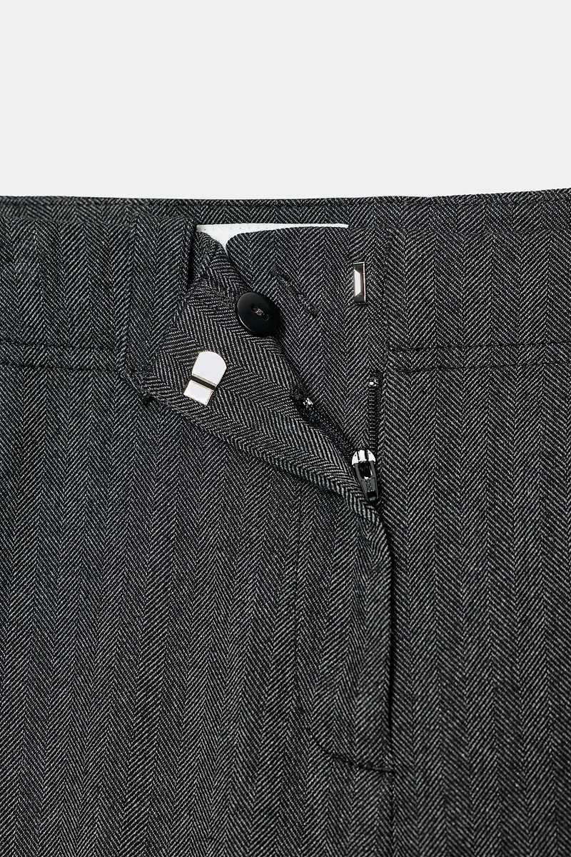 HERRINGBONE STRAIGHT LEG PANTS