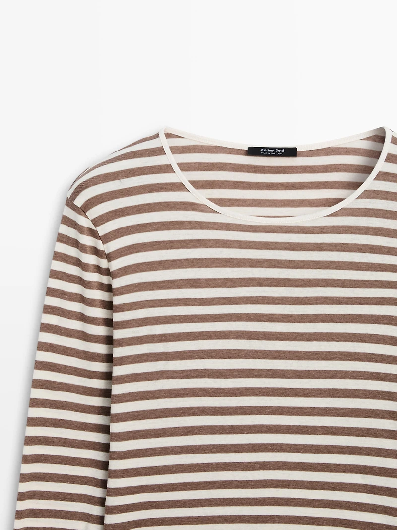 T-shirt à rayures 100 % coton