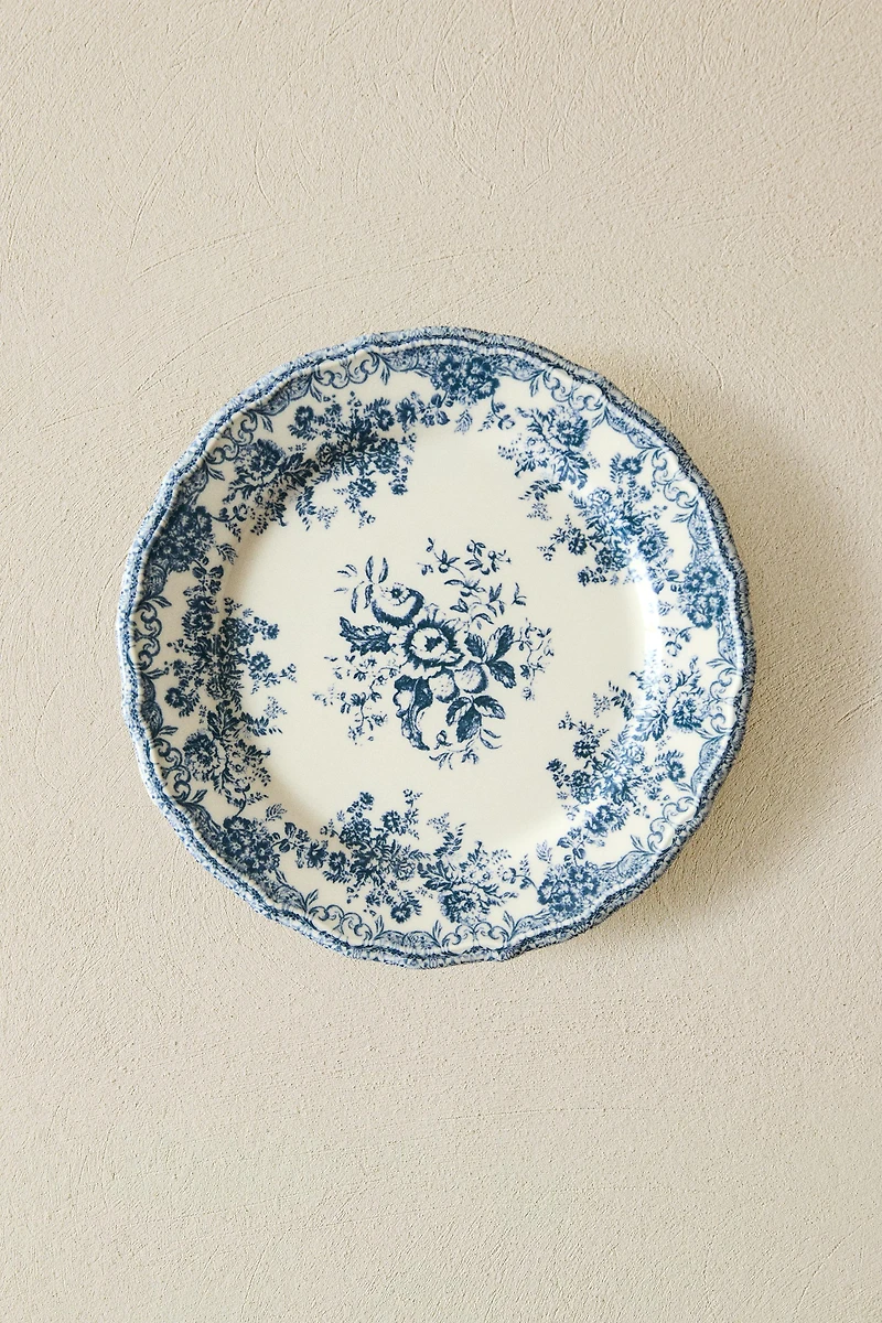 FLORAL EARTHENWARE DESSERT PLATE
