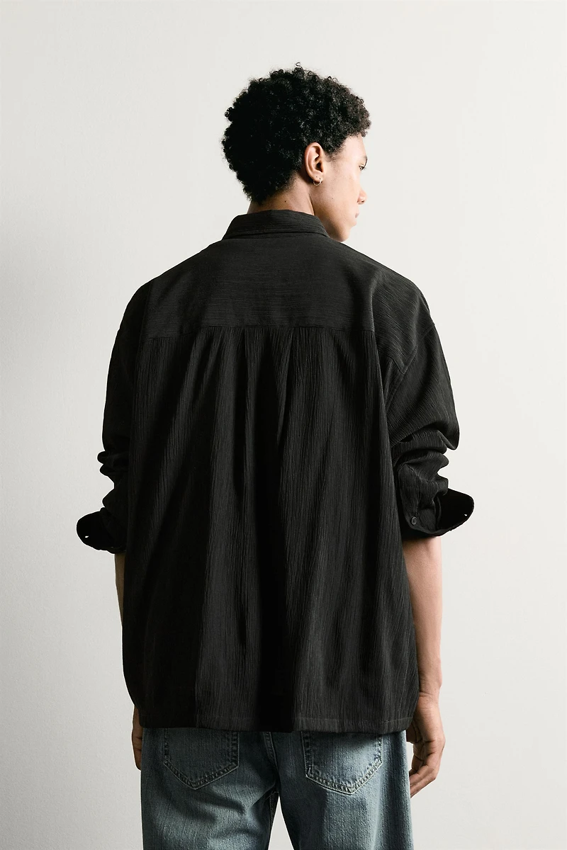 RELAXED FIT TEXTURED OVERSHIRT