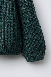 GILET EN MAILLE À FLEURS BRODÉES