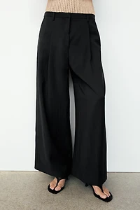 Flowing cropped wide-leg pants