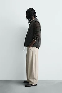 WASHED TOPSTITCHED VEST