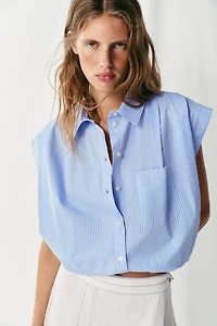 CROPPED GINGHAM SHIRT