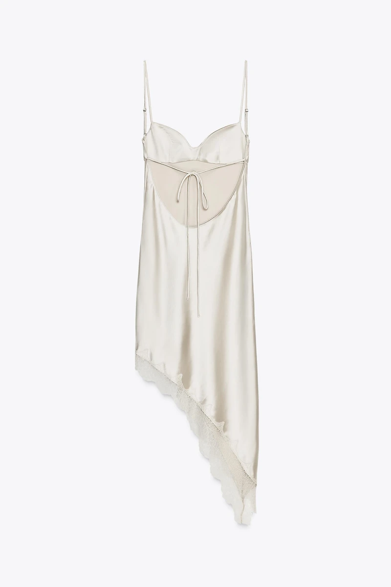 SATIN EFFECT LACE DRESS