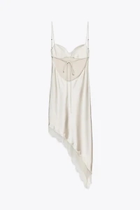 SATIN EFFECT LACE DRESS