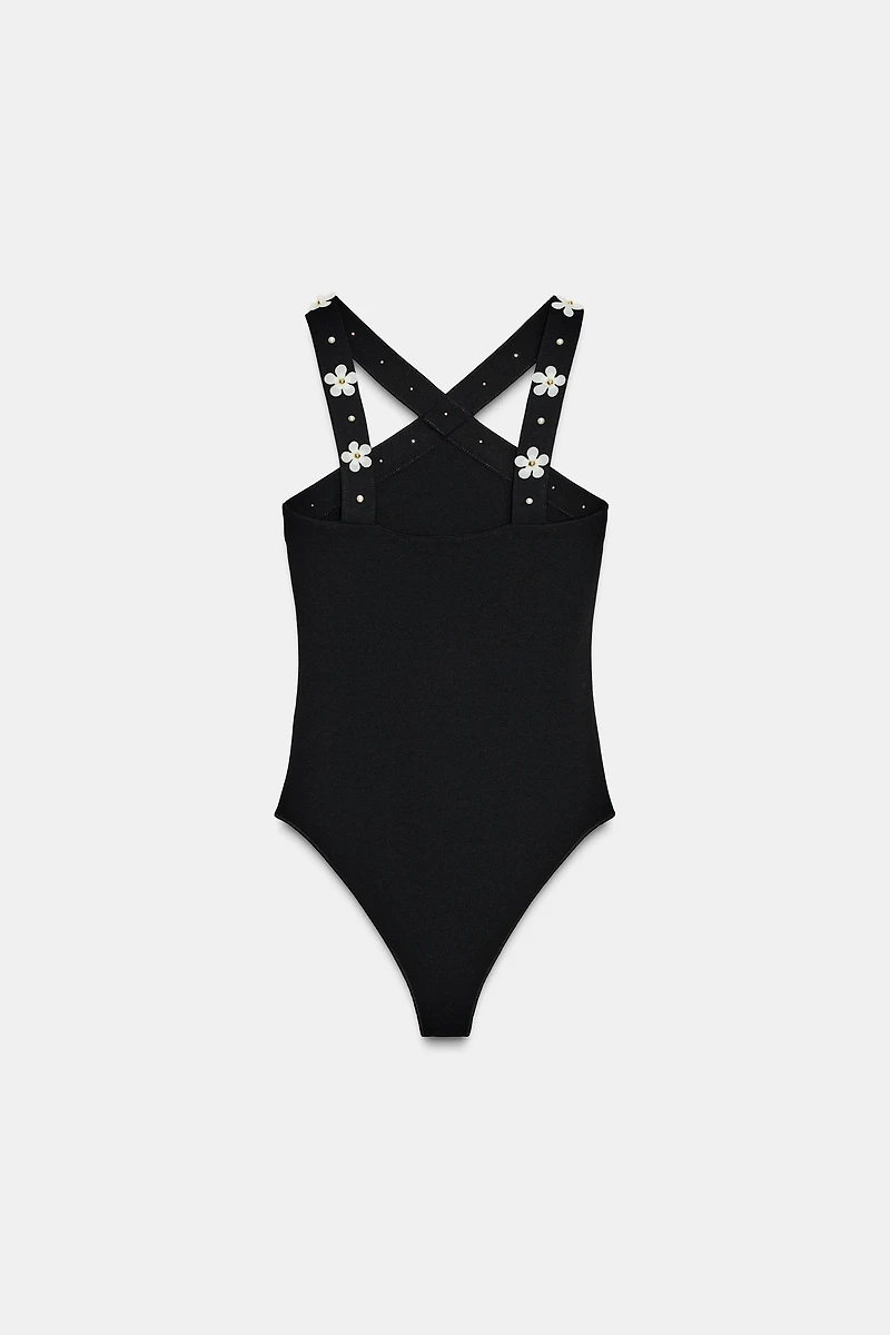 BODY HALTER STRETCH FLEURS