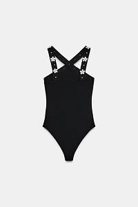 BODY HALTER STRETCH FLEURS
