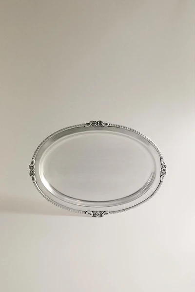 OVAL METAL BATHROOM TRAY