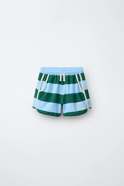 STRIPED TERRYCLOTH SHORTS