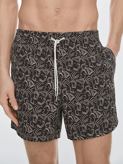 Short de bain à imprimé abstrait