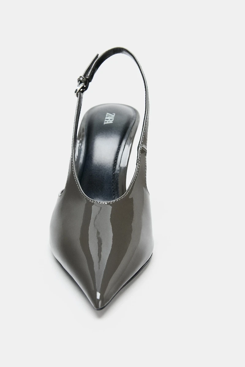 PATENT FINISH SLINGBACK SHOES
