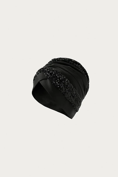MARISA BERENSON X ZARA SEQUIN TURBAN HAT
