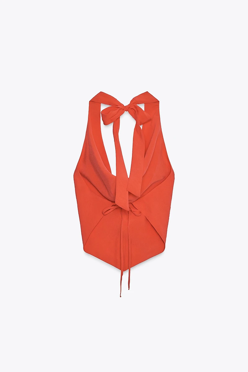 FLOWY DRAPED HALTER TOP