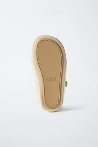 METALLIC LEATHER BALLET FLATS