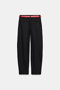 STRAIGHT LEG BELTED PANTS