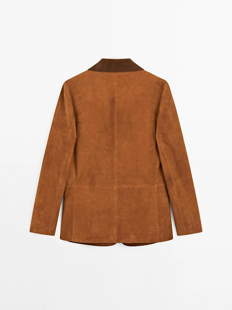 Flowing suede leather blazer