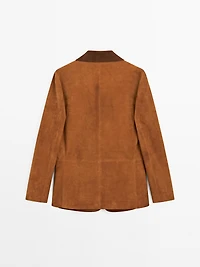 Flowing suede leather blazer