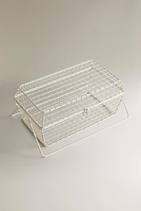 METAL STORAGE BASKET WITH HANDLES