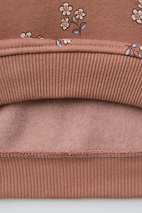 EMBROIDERED COLLAR FLORAL SWEATSHIRT